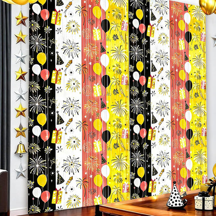 Happy New Year 2026 Foil Fringe Curtains – 2-Pc NYE Photo Booth Decor