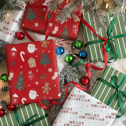 3-Pack Christmas Gift Wrapping Paper Rolls – 17"x120" Cute Holiday Designs