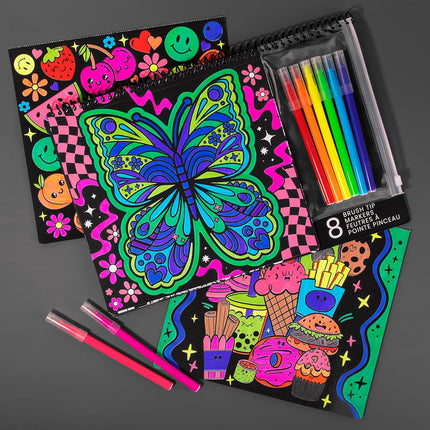 Kids Coloring Poster Set – 18 Posters & 8 Markers for Arts & Crafts Fun