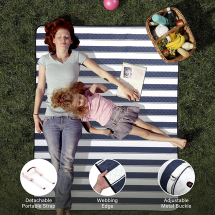 Portable Picnic Blanket – Extra Large 80"x60" Mat for Beach & Camping