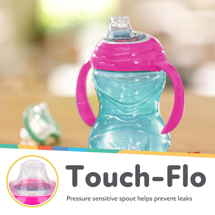 3-Pack Clik-It Grip N’ Sip Sippy Cups – 10oz, Soft Spout, No-Spill