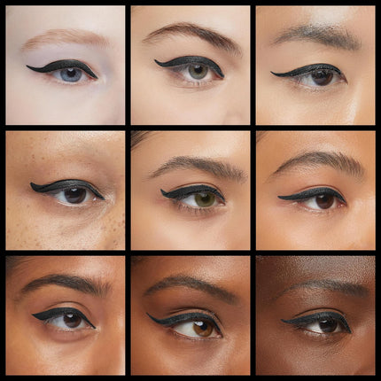 Eye Booster Super Slim Liquid Eyeliner, Waterproof Ultra Black, Precision Vegan Liner