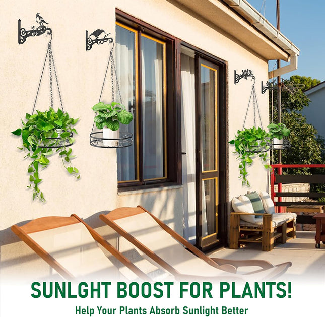 2-Pack Metal Hanging Plant Holders with Chains and Hooks, Indoor Outdoor Planter Decor