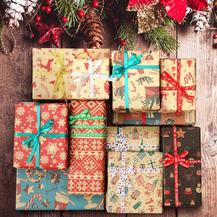 Christmas Grosgrain Ribbon – 60 Yards Silver & Gold Glitter for Gift Wrap