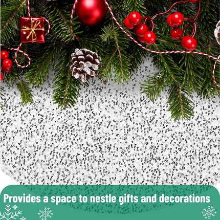 48 Inch Silver Christmas Tree Skirt Sequin Xmas Tree Floor Cover