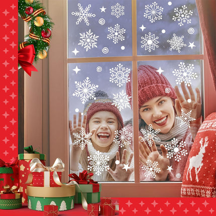 1000PCS Double-Sided Christmas Window Clings Snowflake Xmas Decals