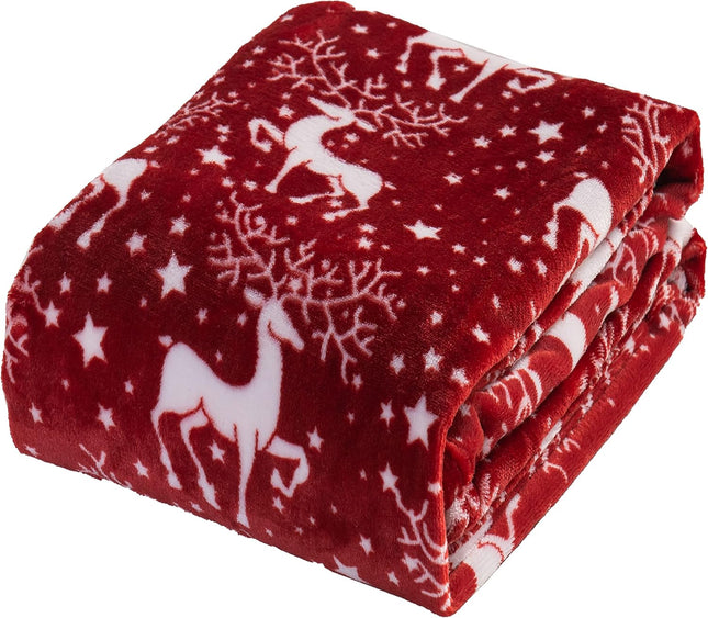 Velvet Touch Fleece Throw Blanket – Ultra Plush Christmas Holiday Print