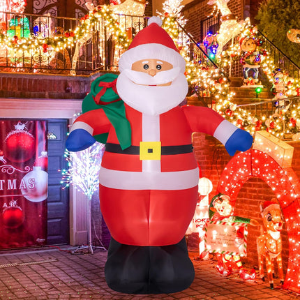 8 FT Christmas Inflatable Santa – Yard Decor with Built-in LED Lights