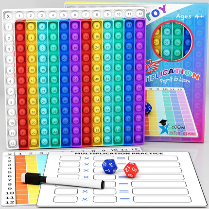 Multiplication Chart Pop It, 12x12 Times Table Math Game for Kids Learning