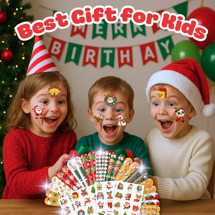 72PCS Christmas Party Favors – 48 Tattoos & 24 Slap Bracelets for Kids