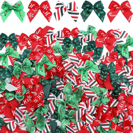 150PCS Christmas Mini Bows – Tiny Twist Tie Bows for DIY Crafts, Sewing, and Party Decor