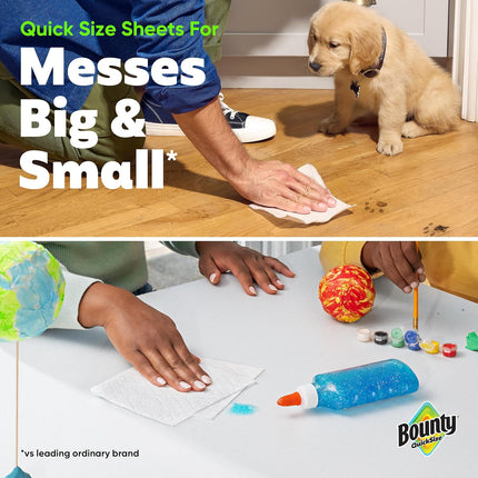 Quick Size White Paper Towels, 8 Family Rolls – Durable and Soft