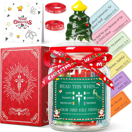 Bible Verse Jar – 108 Scripture Scrolls for Daily Encouragement & Prayer, Christmas Gift