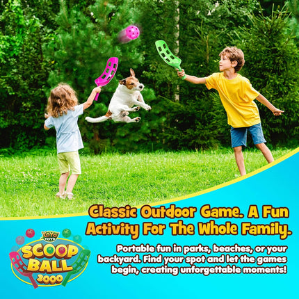 Scoop Ball Toss and Catch Game Set with 2 Scoops 2 Balls PVC Carry Case