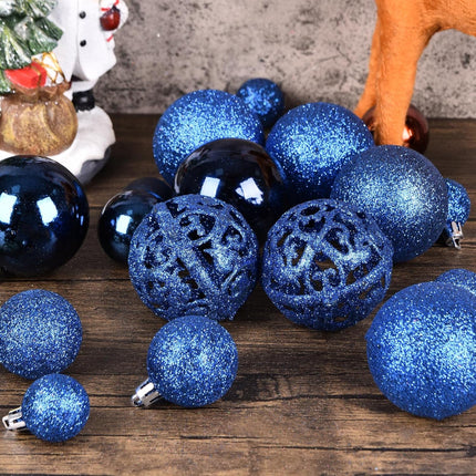 100PCS Dark Blue Shatterproof Christmas Balls with Reusable Gift Package