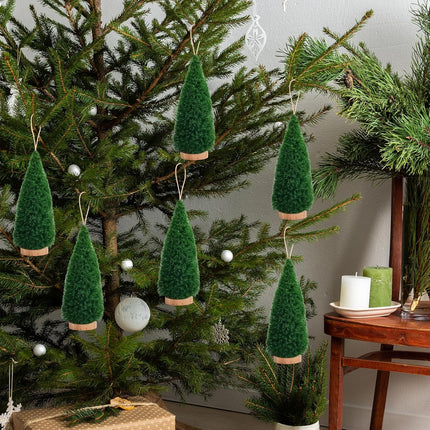 12PCS 4 Inch Mini Christmas Trees Artificial Tabletop Bottle Brush Decor