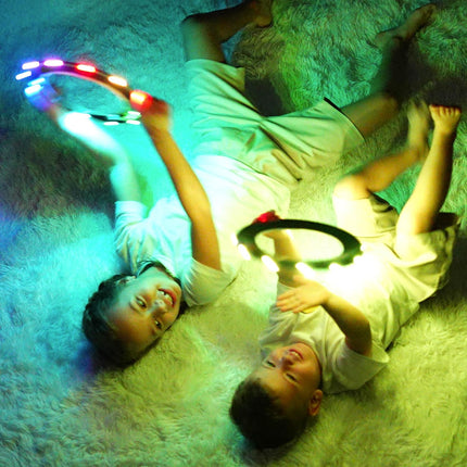 LED Flying Ring Light Up Waterproof Soft Toss Toy Pool Beach Camping Game
