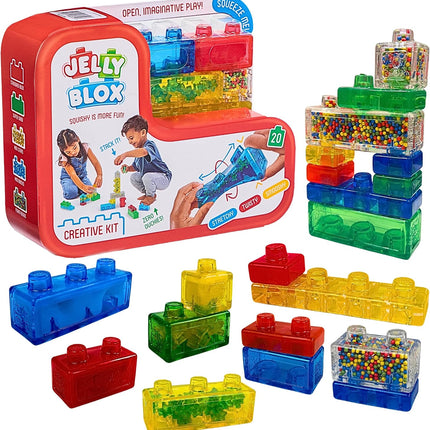 Stretchy Squishy Building Blocks Set 20 Pieces for Toddler Sensory Play