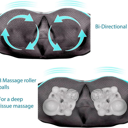 Shiatsu Neck and Back Massager with Heat Deep Kneading Full Body Massage Pad