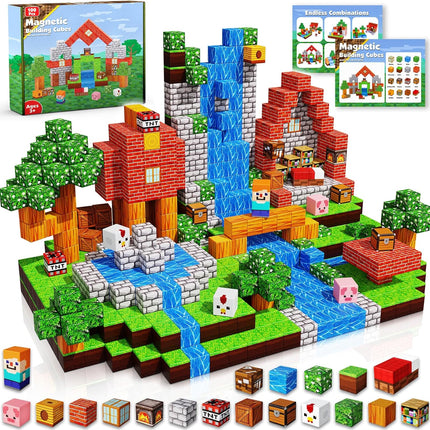 100PCS Magnetic Blocks Building Cube Game, STEM Toy for Kids 3–10