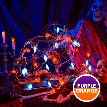 19.7FT Halloween String Lights, 30 LED 3D Ghost Pumpkin, 8 Modes, Battery Powered