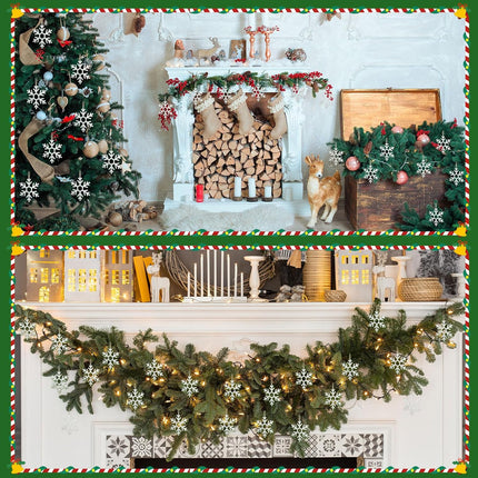 12PCS Christmas Metal Snowflake Ornaments – Hexagonal Hanging Tree Decorations