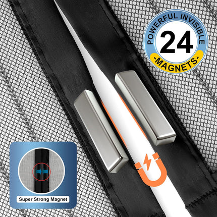 Magnetic Screen Door Mesh 38 x 82 Inch for 36 x 80 Inch Door Black