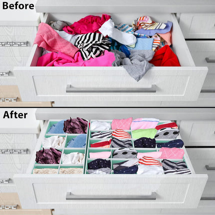 4-Pack Drawer Organizer Set – Foldable Closet Dividers for Underwear & Socks