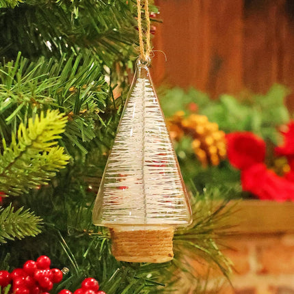 3PCS Christmas Tree Glass Ornaments – Mini Hanging Decorations for Holiday