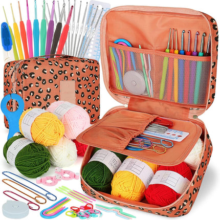 58PCS Crochet Set – Hooks and Yarn, Travel-Friendly Knitting Kit