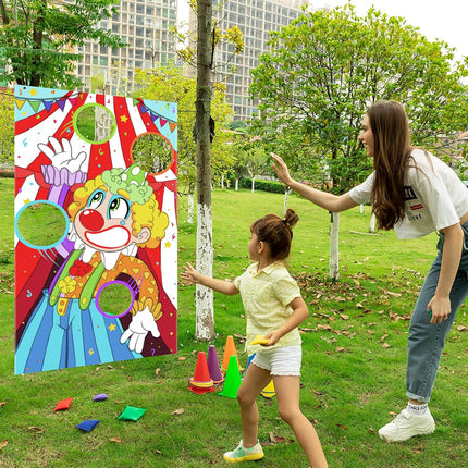 31PCS Family Outdoor Game Set Ring Toss Bean Bag Cornhole for Kids
