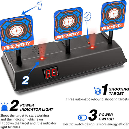 Electric Auto Reset Digital Shooting Target with Score for Nerf Blasters