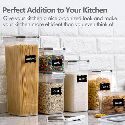8-Piece Airtight Food Storage Containers – Plastic Kitchen & Pantry Canisters