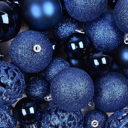 100PCS Dark Blue Shatterproof Christmas Balls with Reusable Gift Package