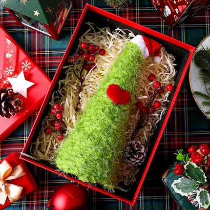 Mini Lime Green Christmas Tree – Tabletop Yarn Ornament for Holiday Decor
