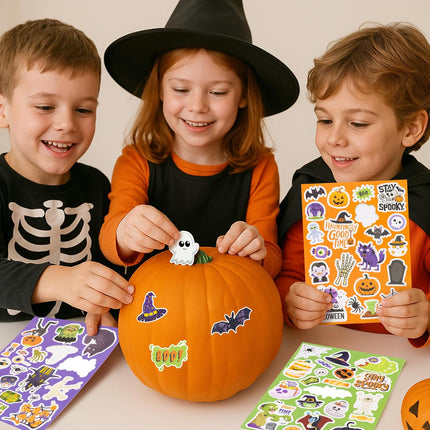 200-Piece Halloween Stickers for Kids, Spooky Party Favors, Crafts & Trick-or-Treat Bags