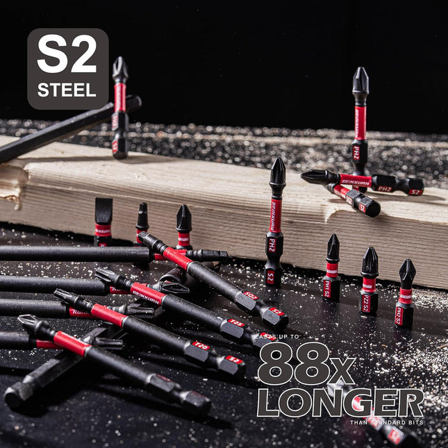 46PCS Impact Tough Magnetic Driver Bits Set – S2 Alloy Steel with Bit Holder & Mini Wrench