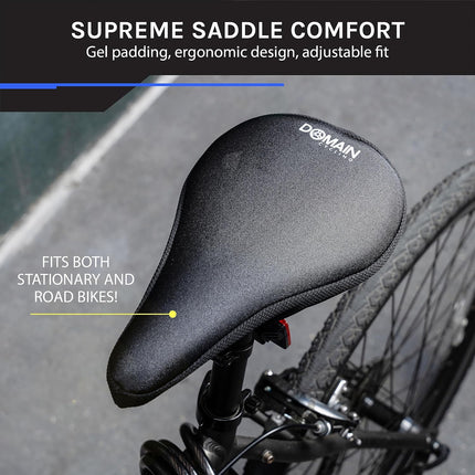 Bike Seat Cushion, Padded Gel Cover for Peloton & Most Exercise Spin Bikes, 10.5x7in
