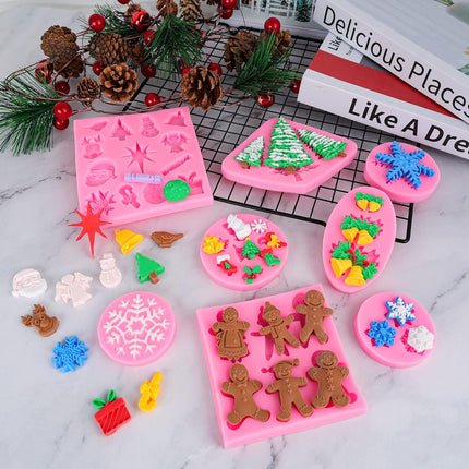 Christmas Silicone Molds – Snowflake, Santa & Tree Mini Candy & Fondant Molds
