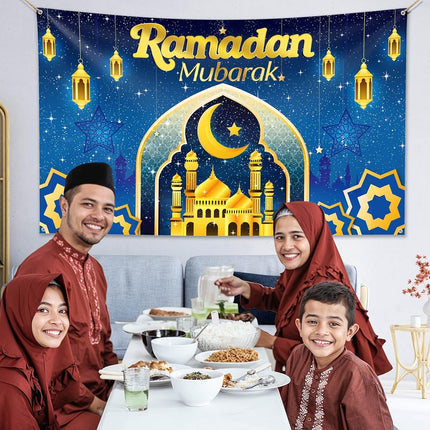 Ramadan Mubarak Backdrop 2026 - Ramadan Decorations for Home & Eid Celebrations