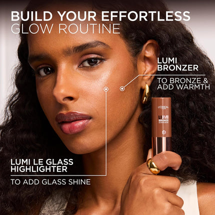 Lumi Bronze Le Stick Soleil Bronzer Stick, Cream-to-Powder Sunkissed Glow, 100 Rosé