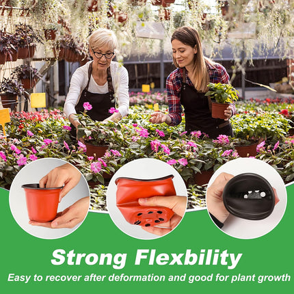 100 Plastic Nursery Pots for Flowers & Seedlings – Includes Plant Labels