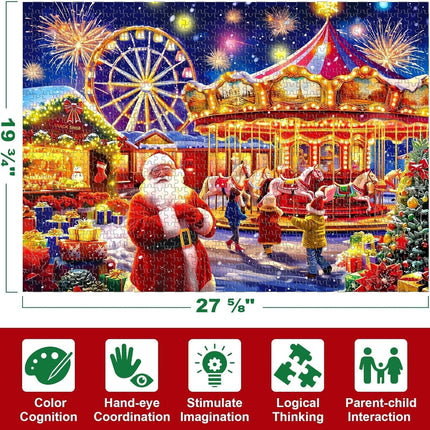 1000-Piece Christmas Puzzle Advent Calendar 2024 – Fun for Adults & Kids Holiday Countdown