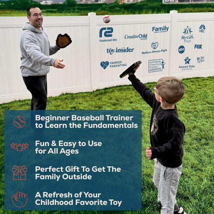 Toss & Catch Ball Game Set with Sticky Balls & Beginner Baseball Glove