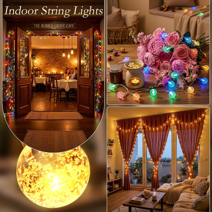 50FT Globe String Lights, 100 LED USB Fairy Lights, 11 Modes, Warm White & Multicolor