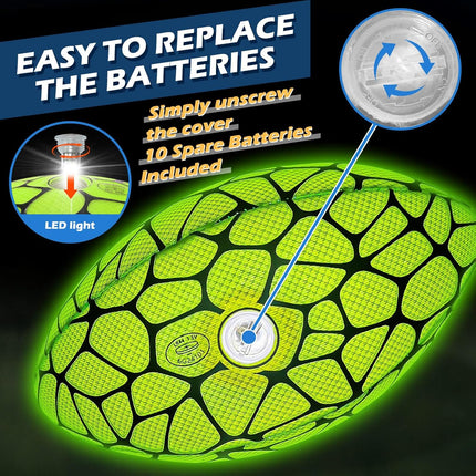 Glow in the Dark Football with Strong Grip Light Up Ball Gift for Kids Teens