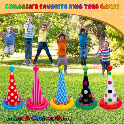 Inflatable Ring Toss Game 5 Pack with 10 Rings Family Party Yard Game