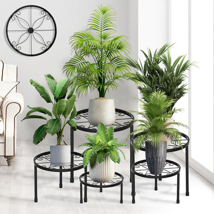 5-Pack Metal Plant Stands – Anti-Rust Iron Flower Pot Racks for Home & Garden