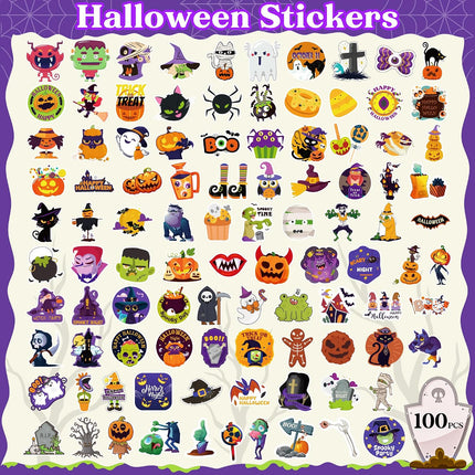 100-Piece Halloween Stickers, Party Favors, Crafts, Games & Classroom Treats