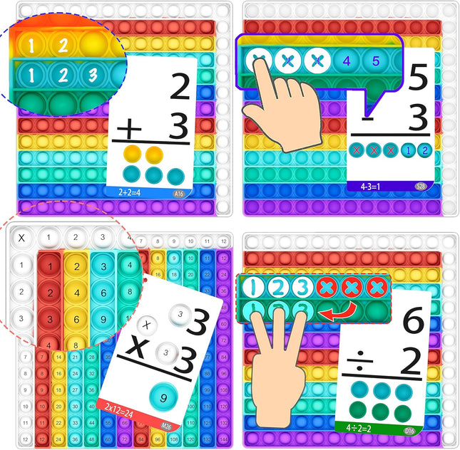 Multiplication Chart Pop It, 12x12 Times Table Math Game for Kids Learning